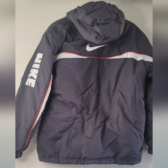 Vintage Nike Silver Tag Essential Reversible Jacket Dark Gray Orange Youth Sz XL - Picture 3 of 10
